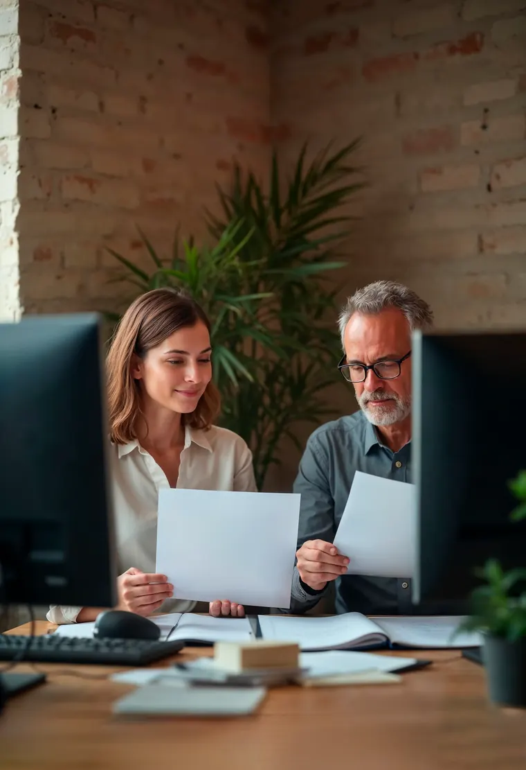 Casal analisando condições de compra