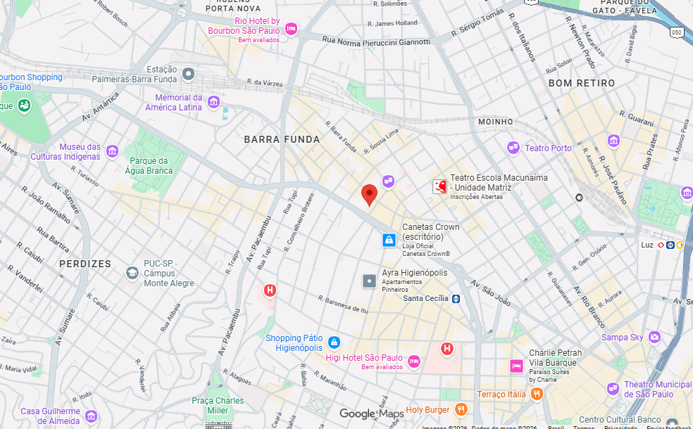 Mapa da região da Vila Buarque